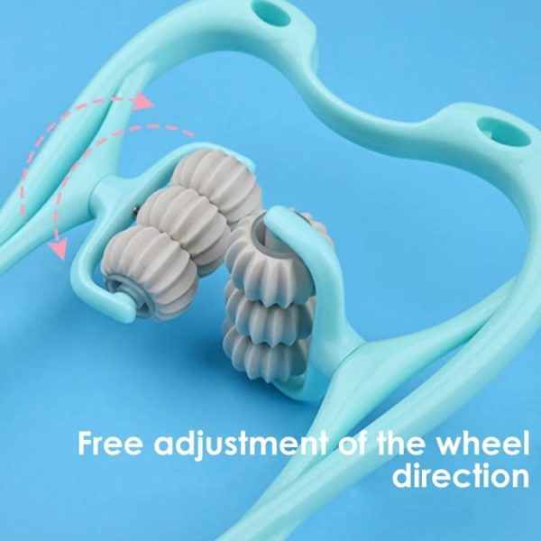 6 Wheel Pressure Point Neck Massager Relieve Neck, Back & Shoulder Pain — Anytime, Anywhere! (Color: Sent Randomly)