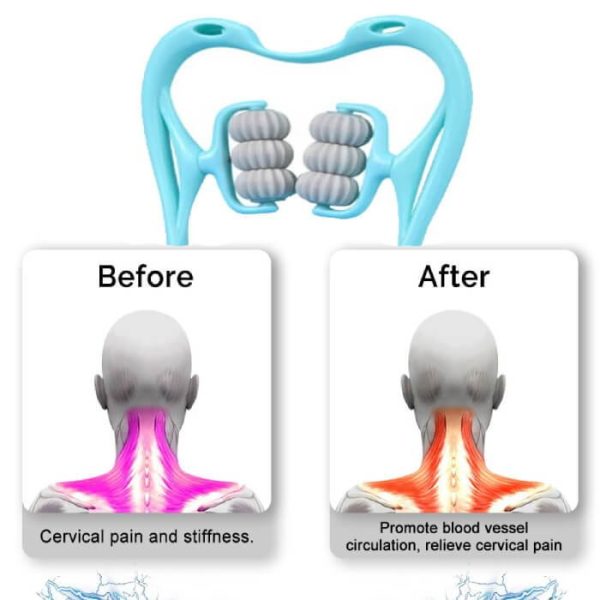 6 Wheel Pressure Point Neck Massager Relieve Neck, Back & Shoulder Pain — Anytime, Anywhere! (Color: Sent Randomly)